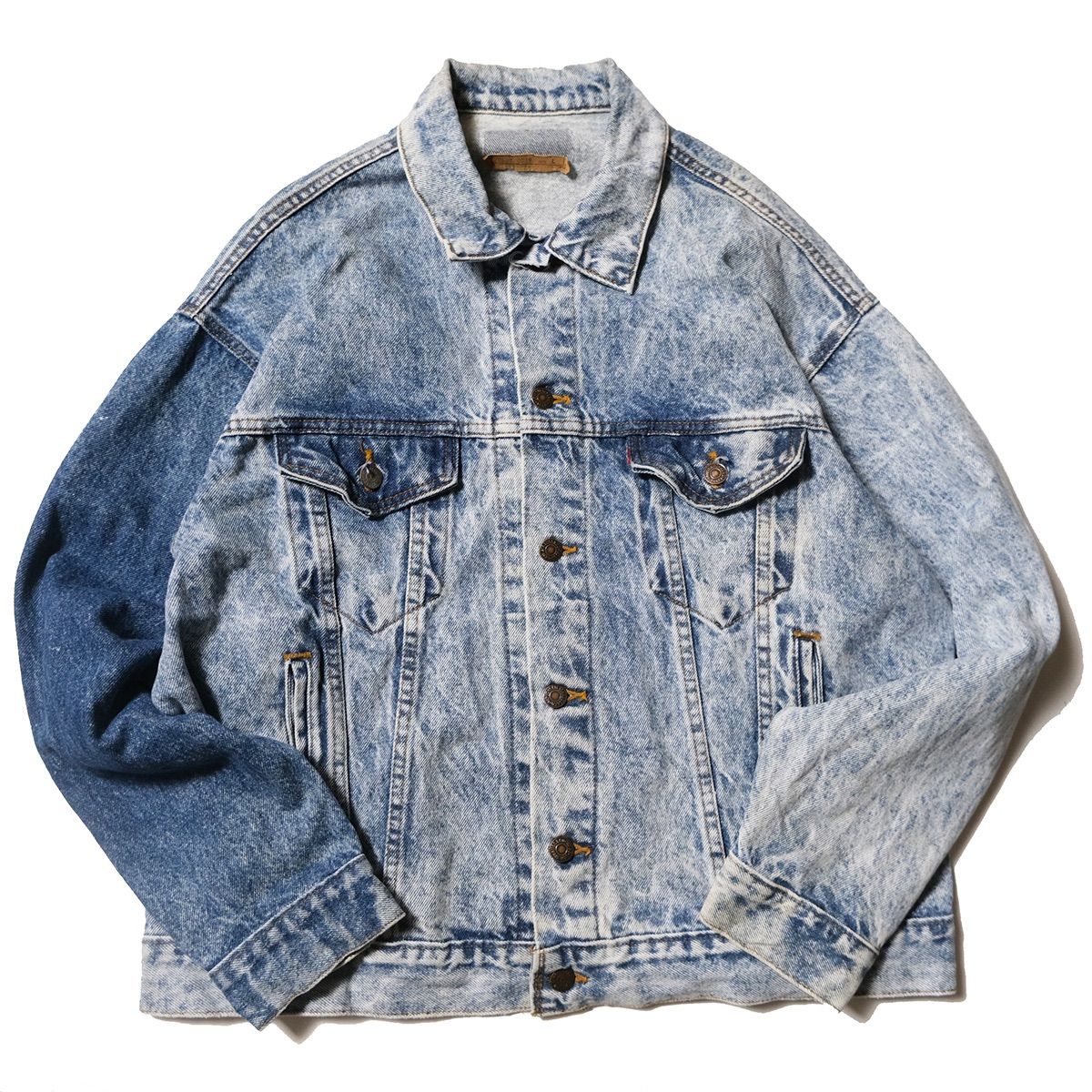 80's USA製 リーバイス 70507 ケミカルウォッシュデニム トラッカージャケット (L) Levi's Gジャン アメリカ製 オールド 1987年製 レア アメリカ古着 USED ビンテージ ヴィンテージ ユーズド
