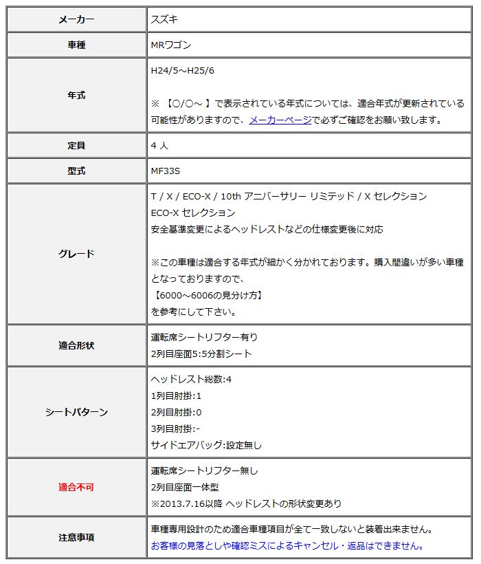 Clazzio クラッツィオ シートカバー L ライン MRワゴン MF33S H24|5～H25|6 ES-6003