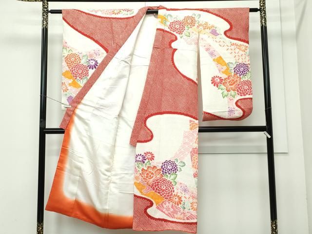 平和屋着物 上 七五三 女の子 7歳 祝着 総絞り 束ね熨斗草花文 s 5