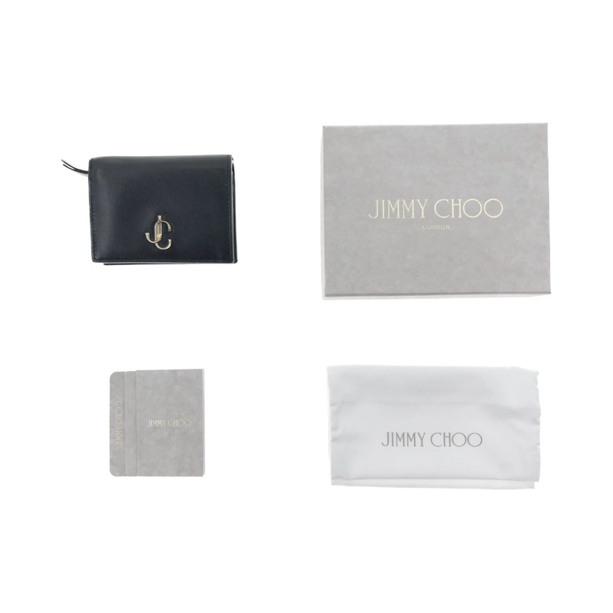 〇〇JIMMY CHOO ジミーチュウ ハンヌ 二つ折り財布 14503855 ブラック