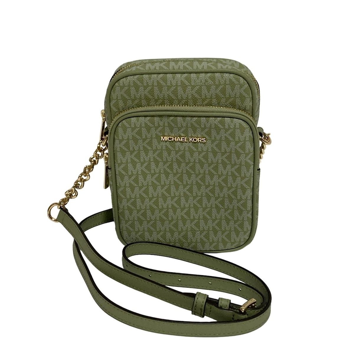 MICHAEL KORS マイケルコース ショルダーバッグ - ライトグリーン×白 チェーンショルダー