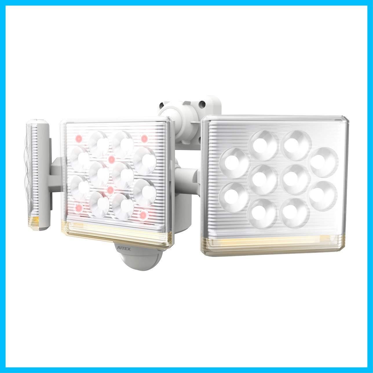 コンセント式 フリーアーム式高機能LEDセンサーライト12W×3灯 LED-AC 48％割引