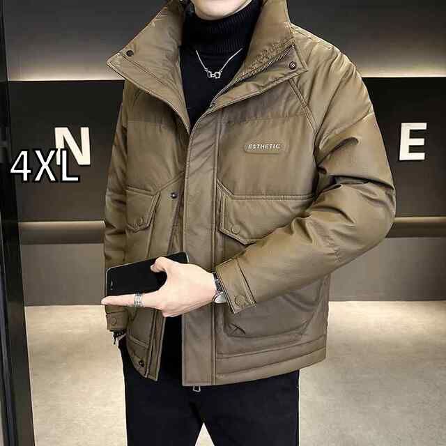 [4XL]春 コーデ メンズ 用 服 シンプル ファッション オシャレ 大人 かっこいい 大きいサイズ ストリート 紳士服 ダウン ジャケット ハイエンド 韓国スタイル スタンドカラー 