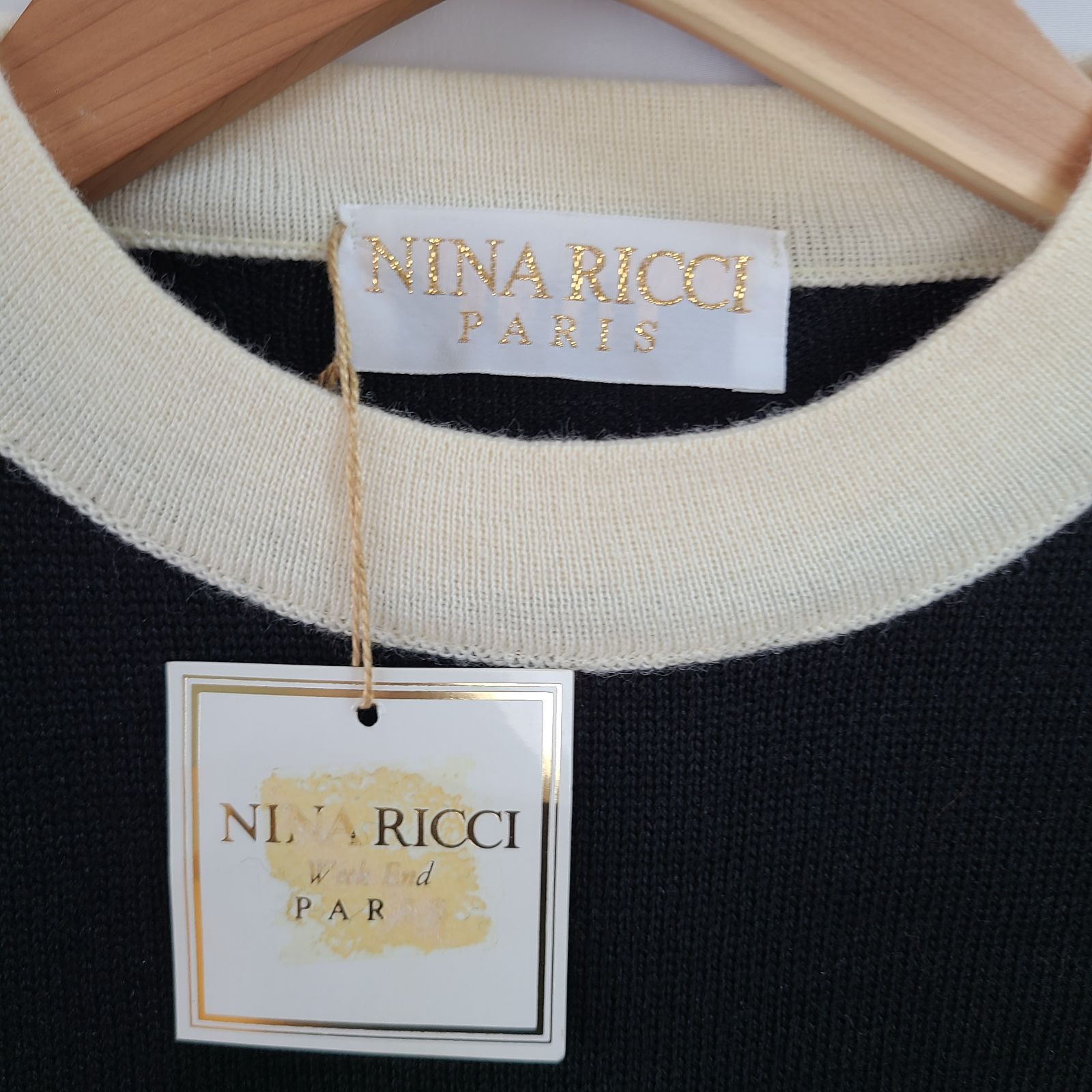 z827 【未使用タグ付き】NINA RICCI ニナリッチ ニットセーター ブラック レディース