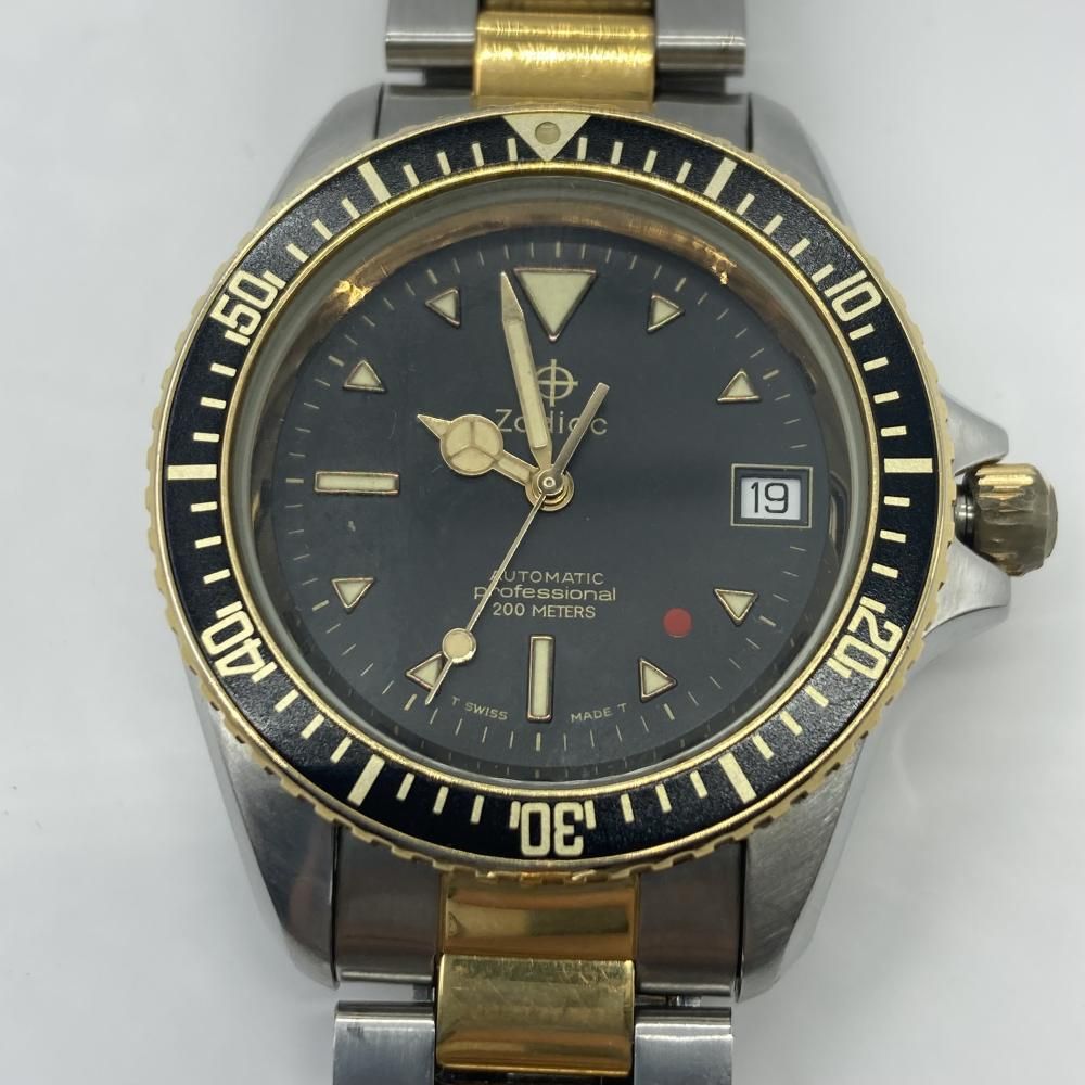 Zodiac レッドポイントプロフェッショナルダイバー 自動巻き腕時計 ゾディアック A6106-9 シルバー×ゴールド×ブラック 19 240019495112