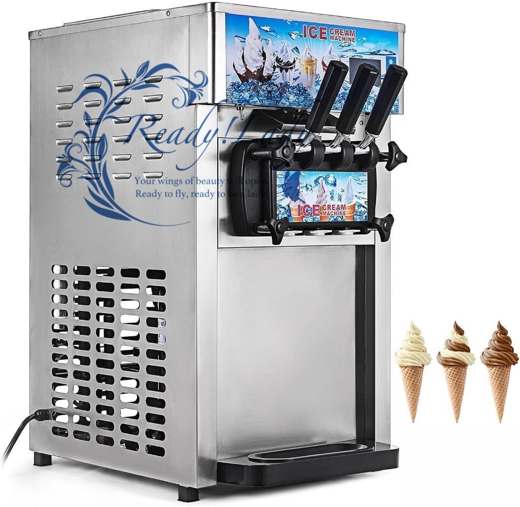 ソフトクリームマシン　ソフトクリームメーカー　アイスクリームマシン 業務用アイスクリームマシン、1200Wカウンタートップソフトクリーム