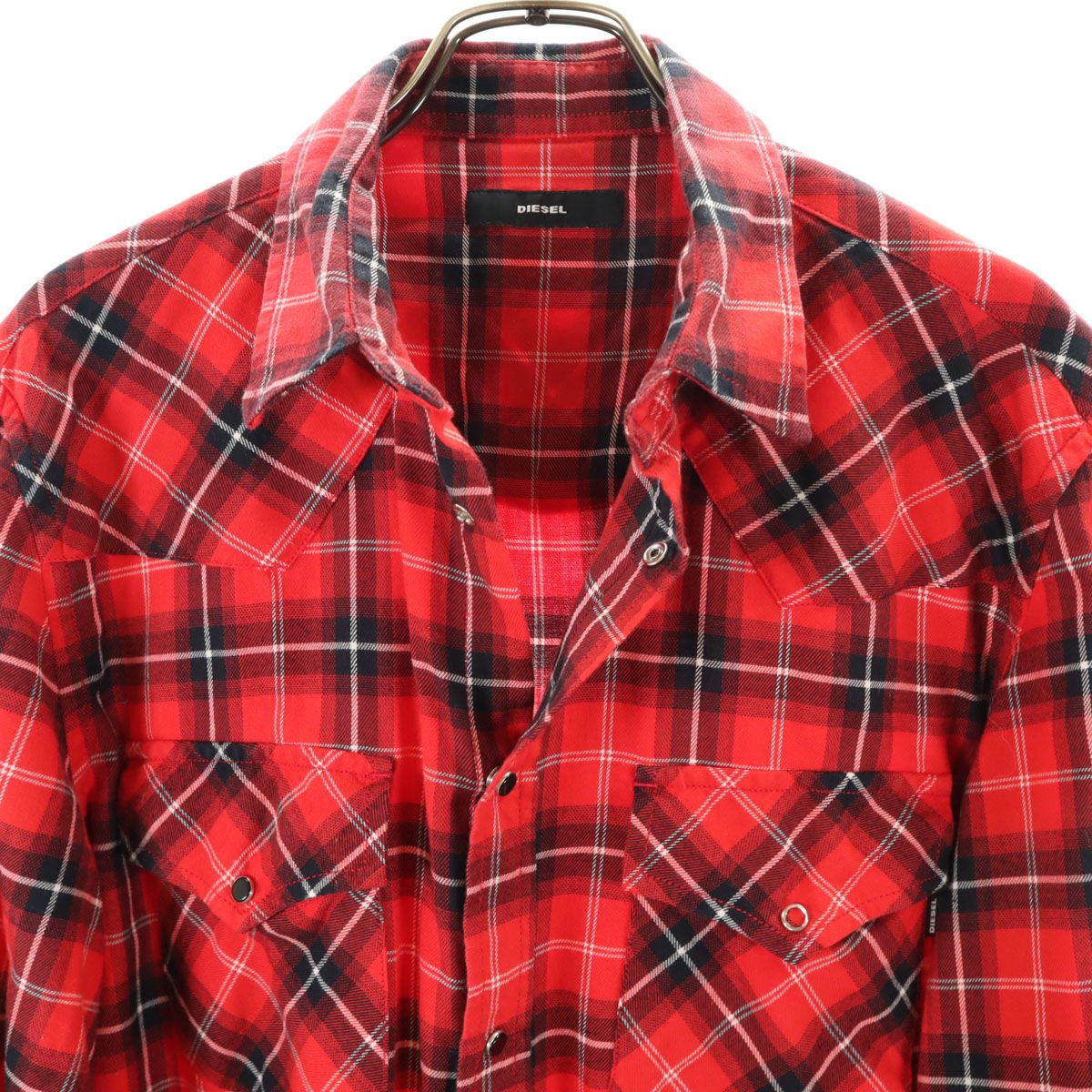 DIESEL フード付きチェック柄ネルシャツ DIESEL (ディーゼル) チェック