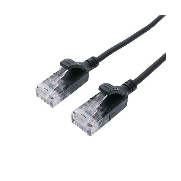 まとめ ナカバヤシ ミヨシCAT.6A LANケーブル スリム ブラック 0.3m C6A-S3BK 1本 ×10セット