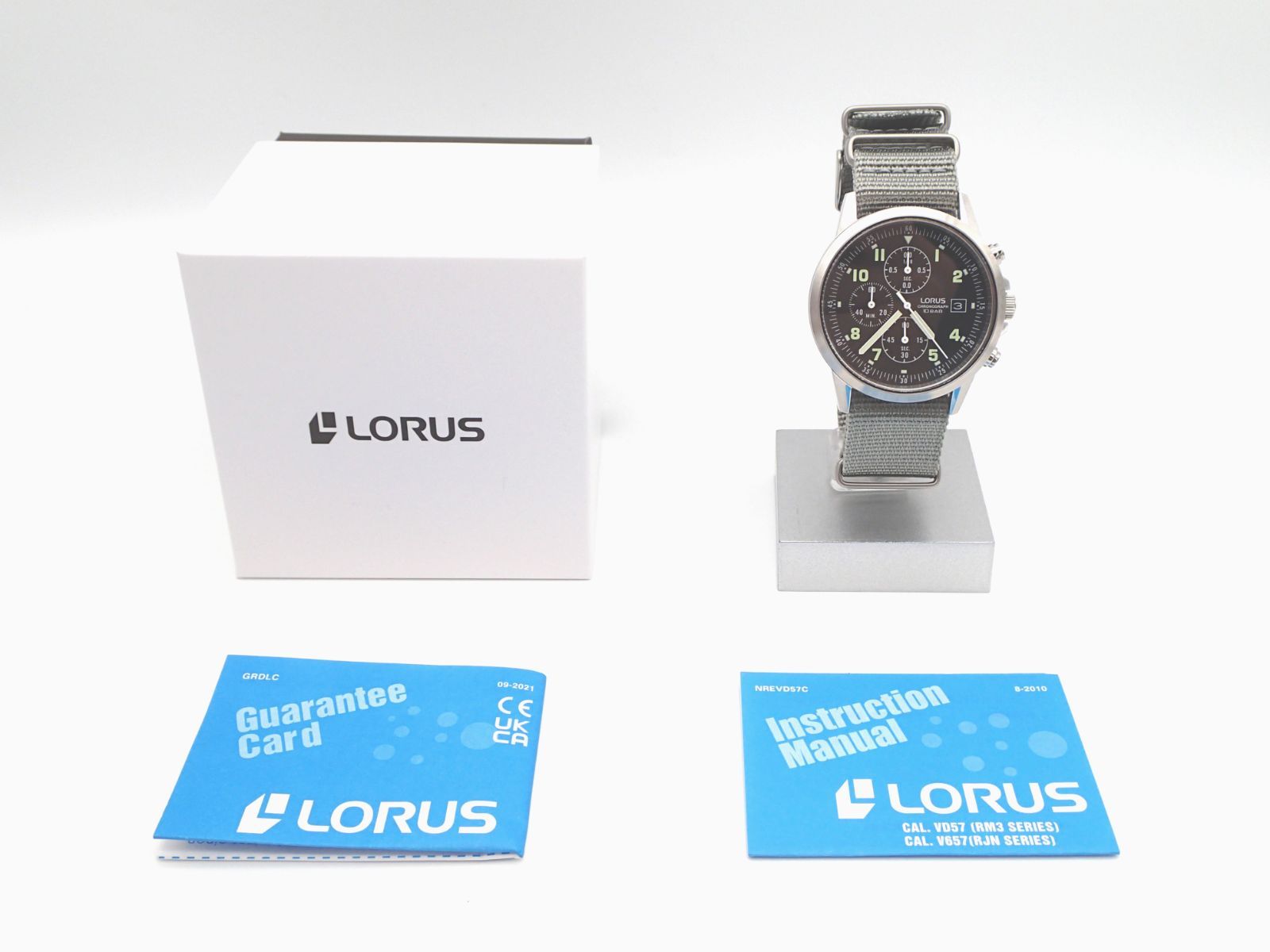 SEIKO LORUS Military Chronograph Watch LumiBrite Black Grey