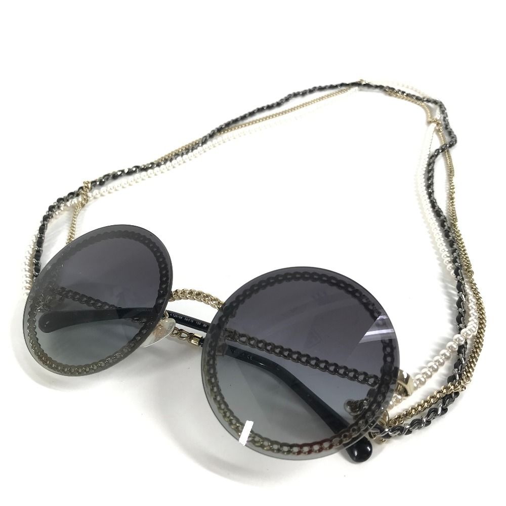 CHANEL シャネル サングラス CC ココマーク ラウンド チェーン
