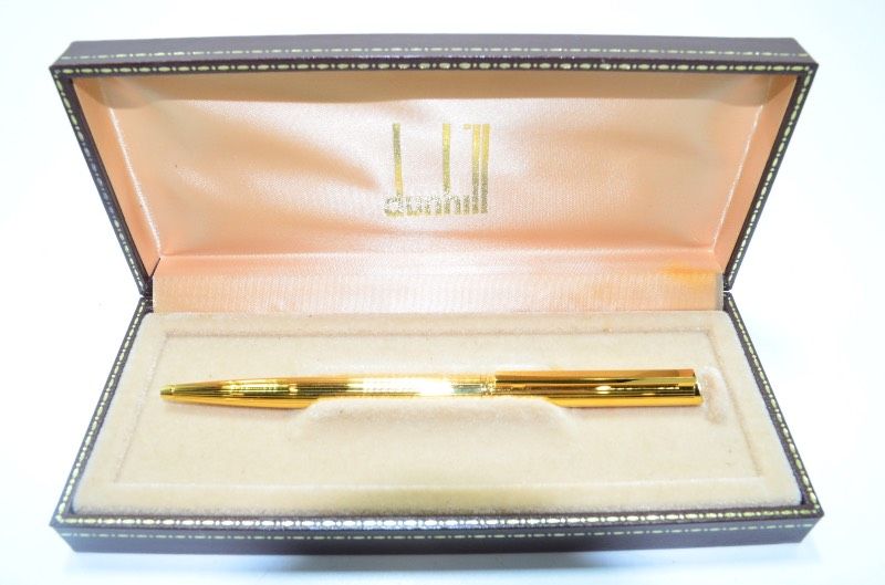ダンヒル Dunhill ボールペン ゴールド仕上げ ケース 替芯 クロス付き 筆記具
