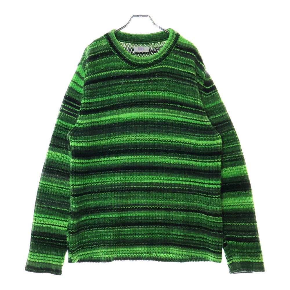 ERL(イーアールエル) ウール キャラクター刺繍 Vネック ニット セーター ERL (イーアールエル) Striped wool-blend sweater ボーダー
