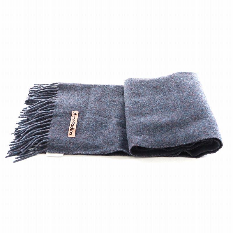 アクネ ストゥディオズ Acne Studios マフラー フリンジ ウール 紺