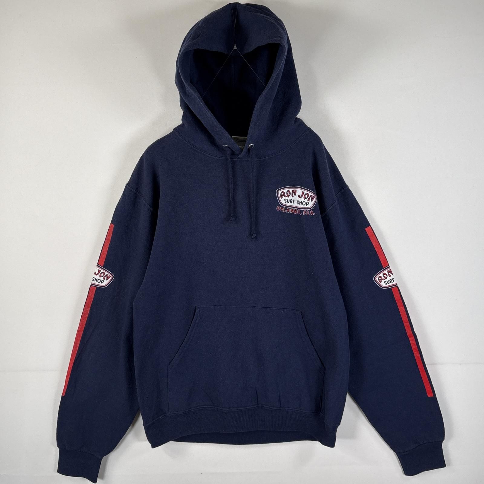 古着 ロンジョン RON JON パーカー ブランドロゴ ラバープリント 両面  