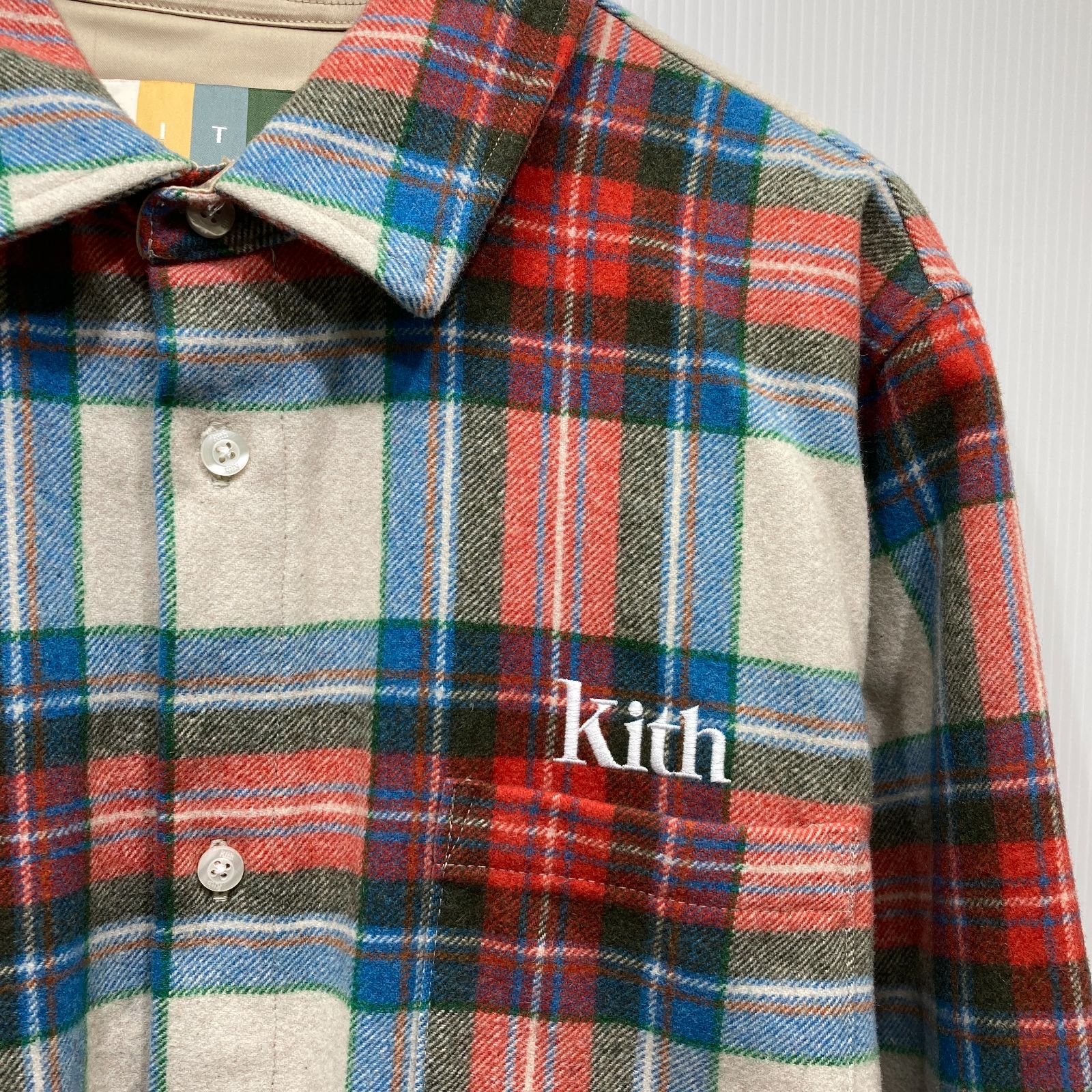 KITH キス ウールフランネルシャツ KHM030320 Mサイズ レッド ブルー マルチ