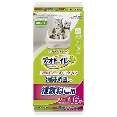 同梱不可 6個セット デオトイレ複数ねこ用消臭･抗菌シート16枚