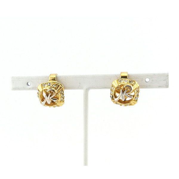 ニナリッチ NINA RICCI イヤリング NRマーク ラインストーン ゴールド シルバー レディース