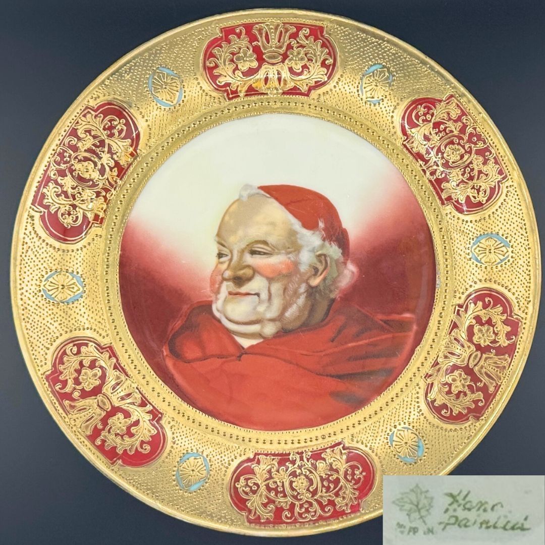 希少】初期オールドノリタケ アンティーク飾皿 メープルリーフ印 豪華