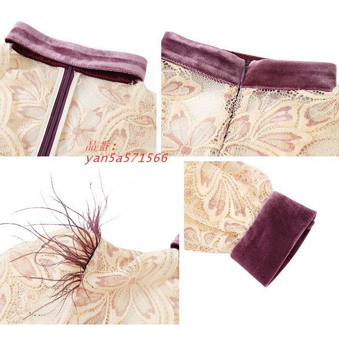 シースルーレース花柄長袖