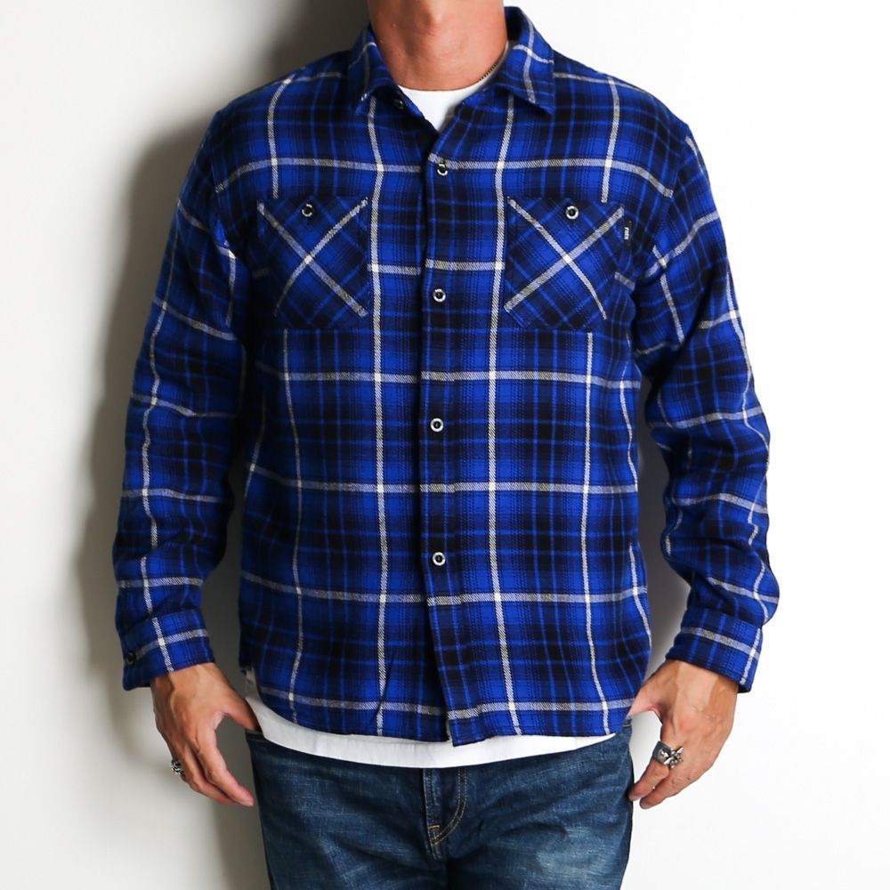 【RATS/ラッツ】COTTON FLANNEL BLUE CHECK SHIRT / コットンフランネル レギュラーカラーシャツ / 24'RS-0805【メンズ】【送料無料】