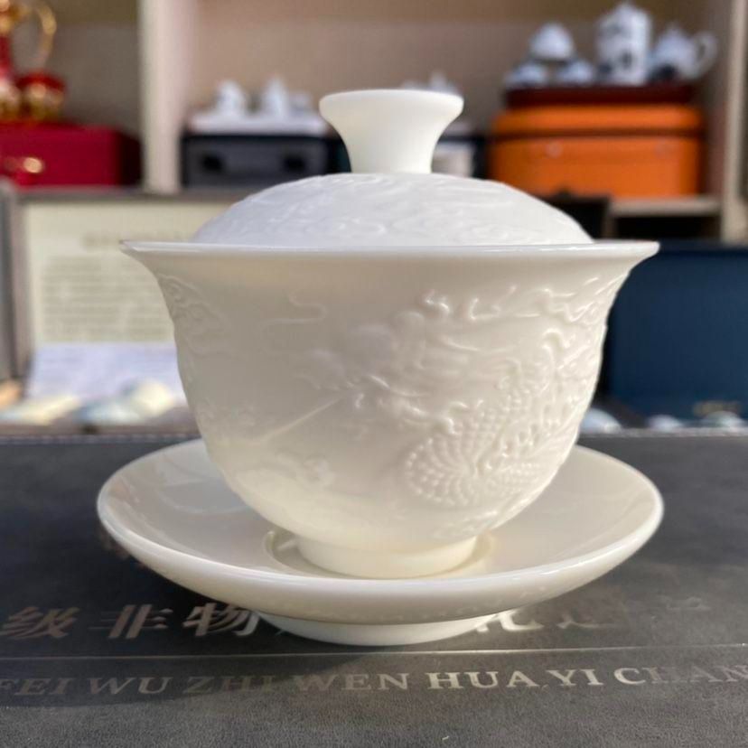 中国茶器 浮彫り龍紋功夫茶器セット 新品未使用 中国茶器 浮彫り龍紋功夫茶器セット 新品未使用