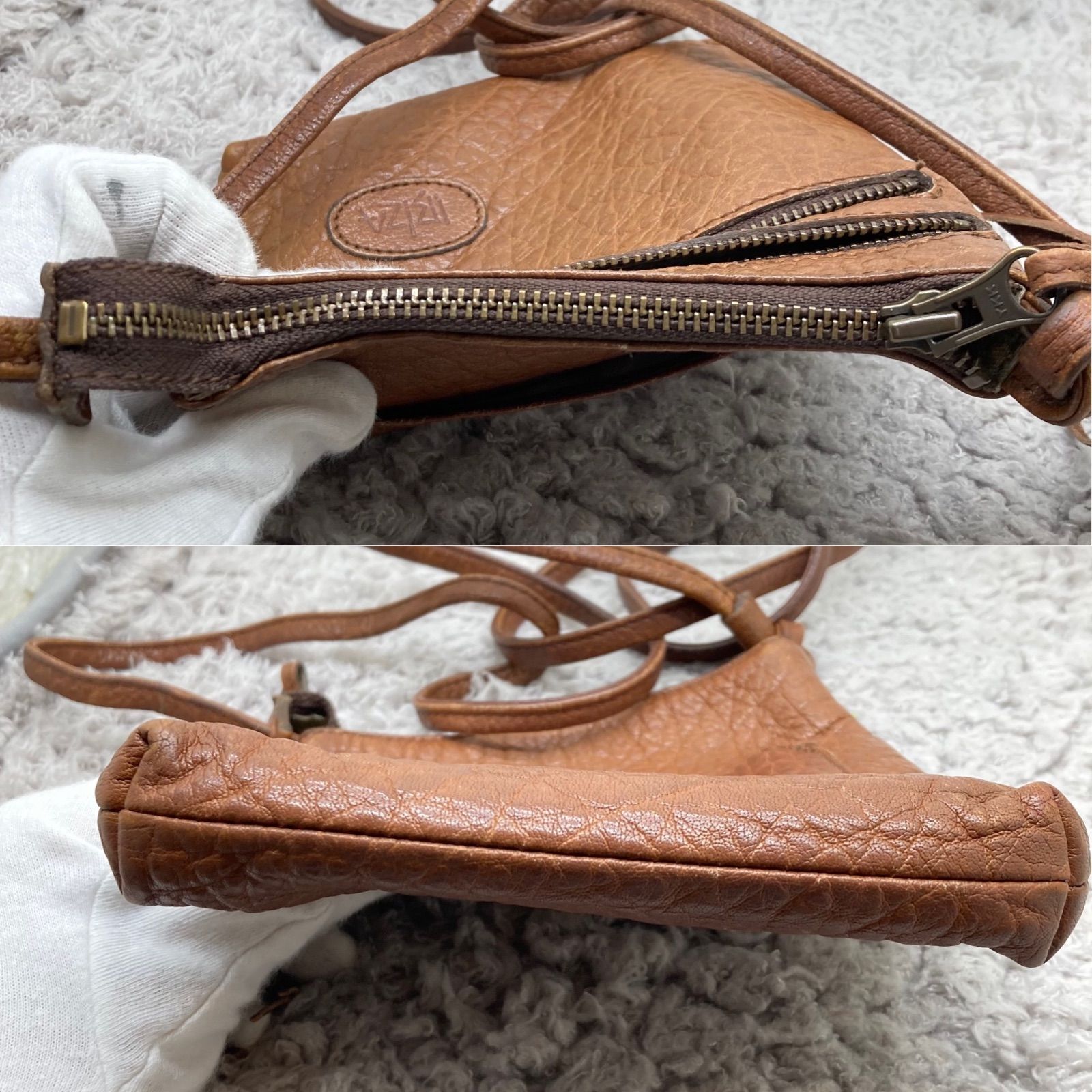 美品❣️ イビサ IBIZA ❣️レザー ミニショルダーバッグ ポケット 