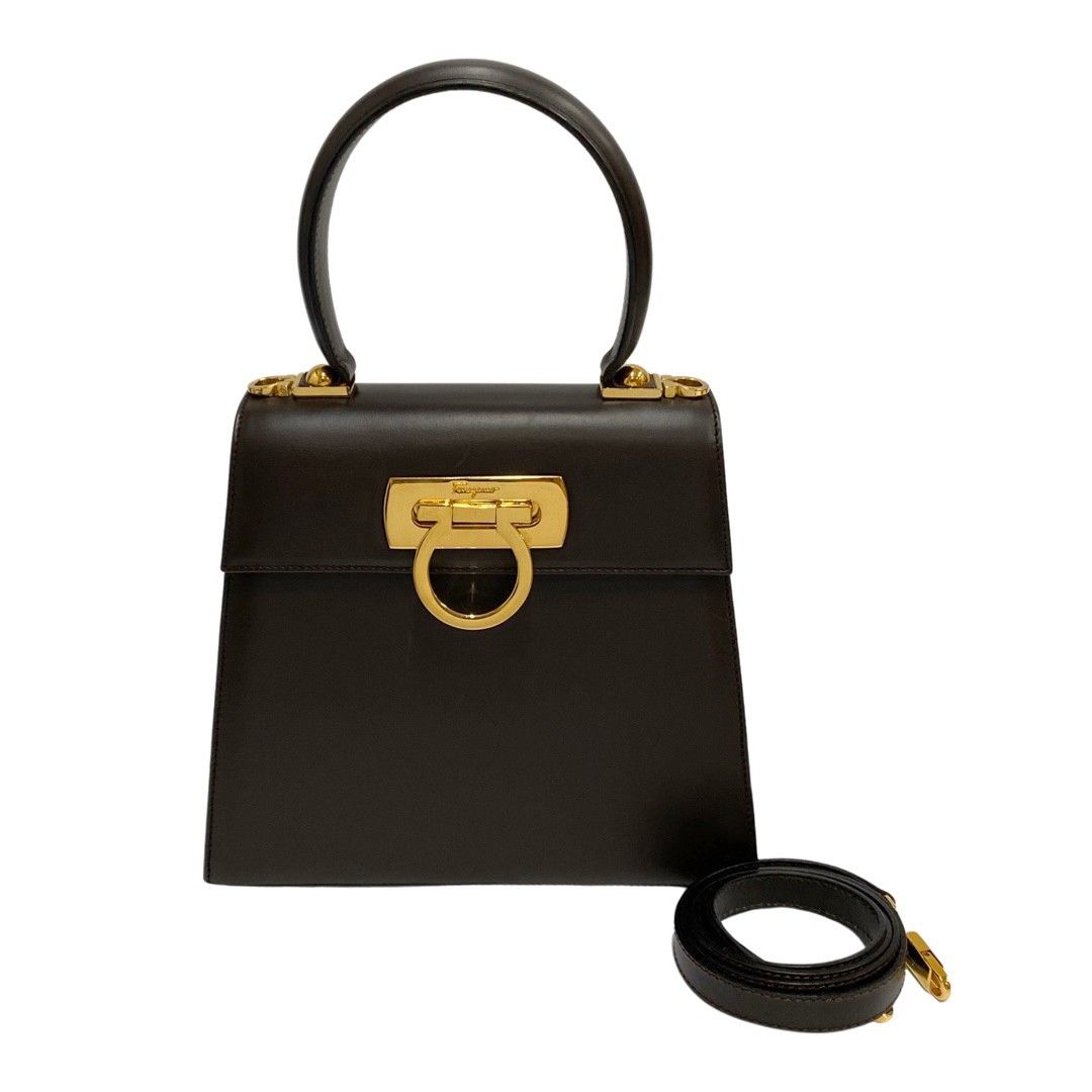 極 美品 袋付 Salvatore Ferragamo サルヴァトーレフェラガモ ... ■Ferragamo(フェラガモ)美品 /レザー/ハンドバッグ/ブラウン