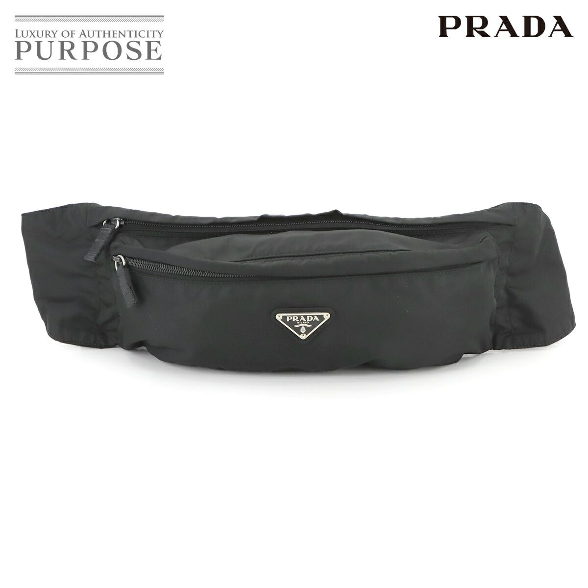 プラダ PRADA ウエスト ポーチ ボディ バッグ ナイロン ブラック シルバー 金具 Body Bag 90279000