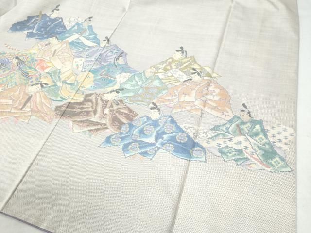平和屋着物○本場大島紬 白大島 9マルキ 色紙重ね文 正絹 逸品 AAAV7233zg
