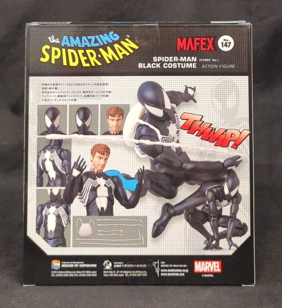 メディコム トイ MAFEX SPIDER MAN / BLACK COSTUME (COMIC VER) 147