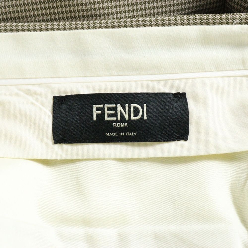 FENDI (フェンディ) 千鳥格子柄 2タック ウール スラックス