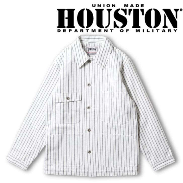 HOUSTON | ヒューストン 51500 STRIPE VIYELLA COVERALL | ストライプビエラカバーオール OFF WHITE