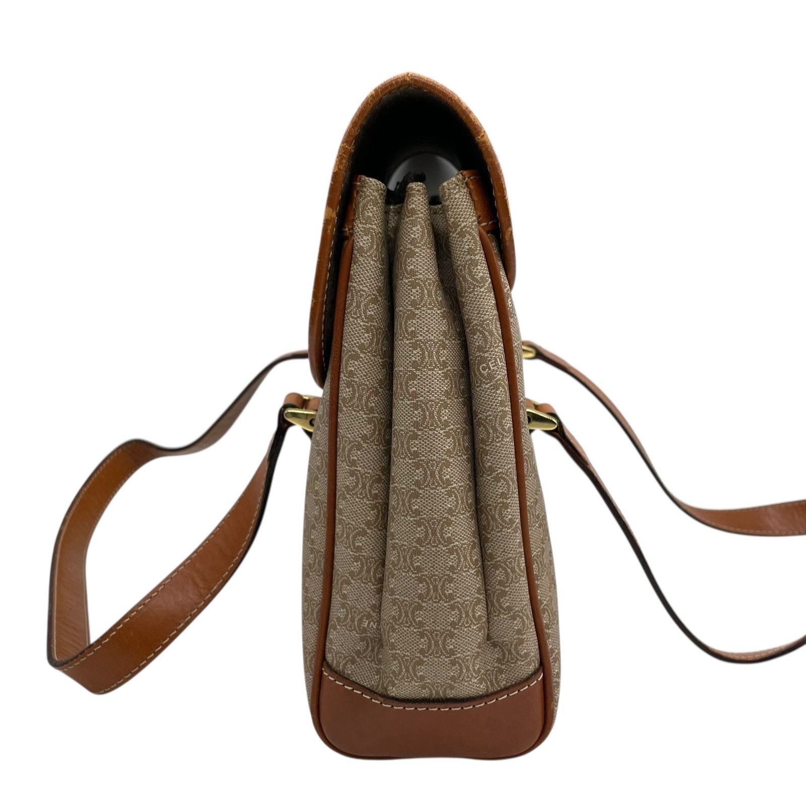 美品 CELINE セリーヌ マカダム ハンドバッグ PVC レザー ヴィンテージ  