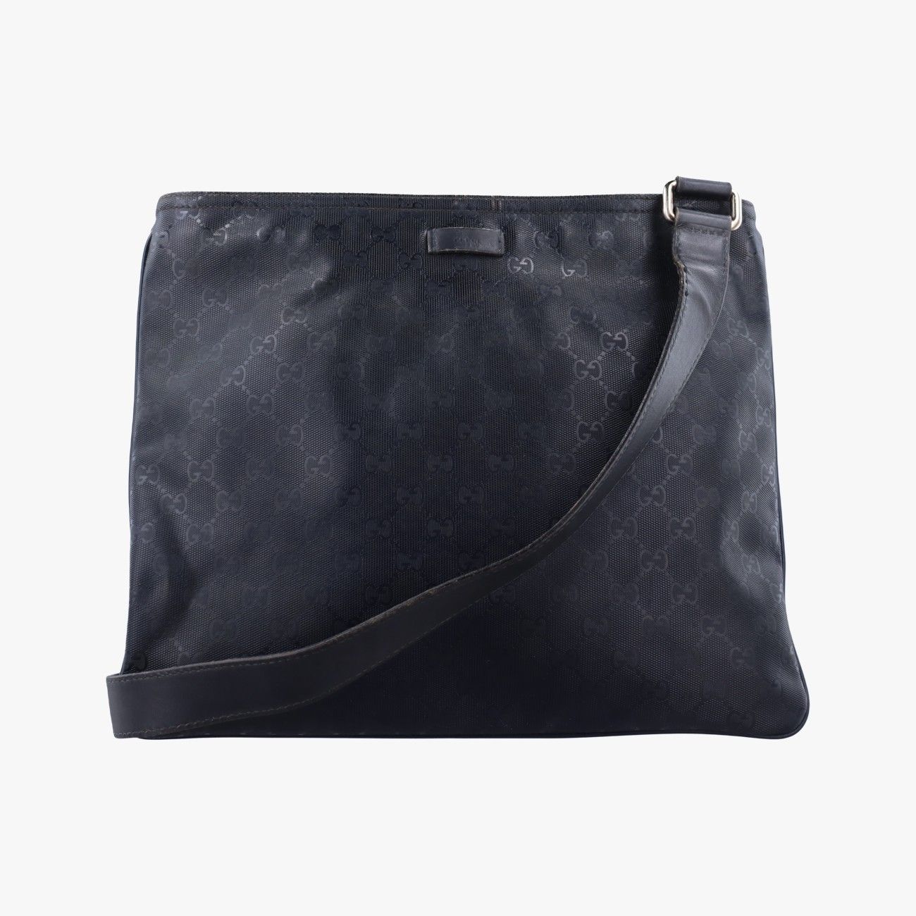 グッチGucciインプリメ メッセンジャー ネイビー PVCコーティングキャンバス 201446 製番不明