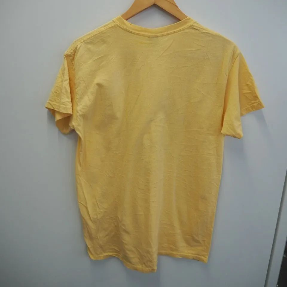 (アメリカ古着)ギルダン GILDAN Tシャツ フロントプリントロゴ イエロー M