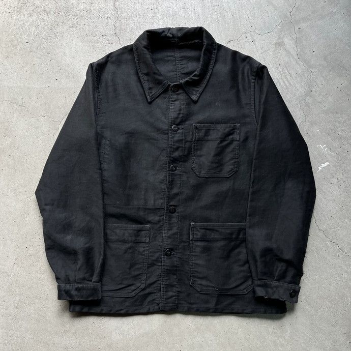 40s 50s ヴィンテージ フレンチ コットンリネンカバーオール ジャケット 50s VINTAGE フレンチワークジャケット カバーオール モールスキン