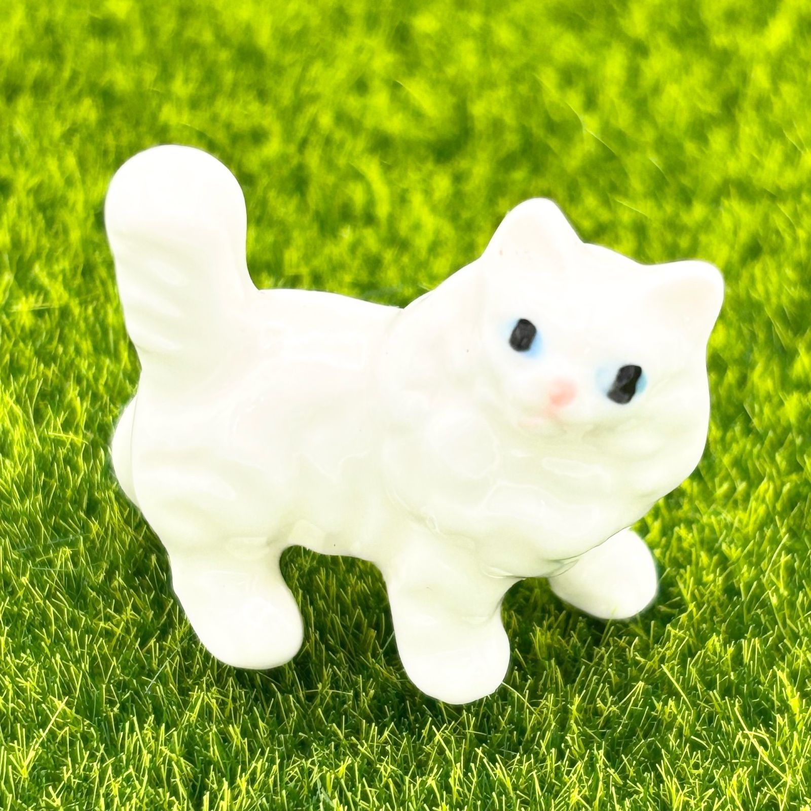ねこ フィギュリン ミニチュア 陶器製 置物 猫 親子 オブジェ - メルカリ