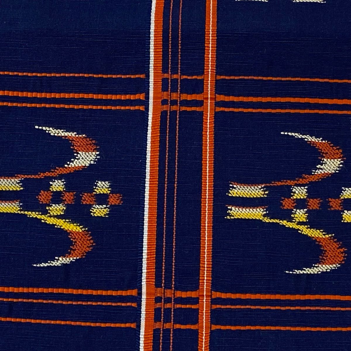 名古屋帯 美品 優品 夏帯 八寸名古屋帯 松葉仕立て 幾何学 黒