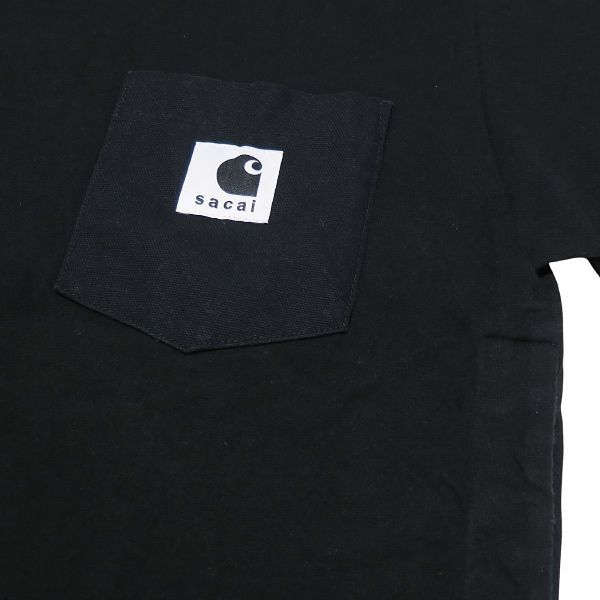 sacai × carhartt WIP 胸ポケットTシャツ ブラック サイズ3 中古・古着通販】sacai (サカイ) CarHartt (カーハート) ポケットT