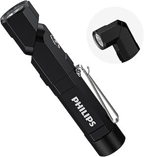 Philips フィリップス ledライト 小型 懐中電灯 強力 フラッシュライト 1000ルーメン 高輝度 Type-C充電式 首振り 作業灯 90°回転|18650電池交換可|クリップ付|マグネット|低電量提示 L字 L型 胸ライトSFL5806BK