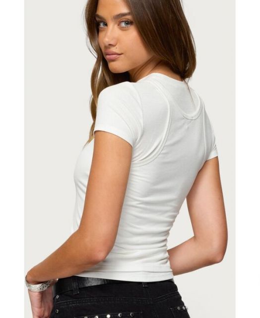 アディクテッド レディース シャツ トップス Women s Devlin Layered T Shirt White