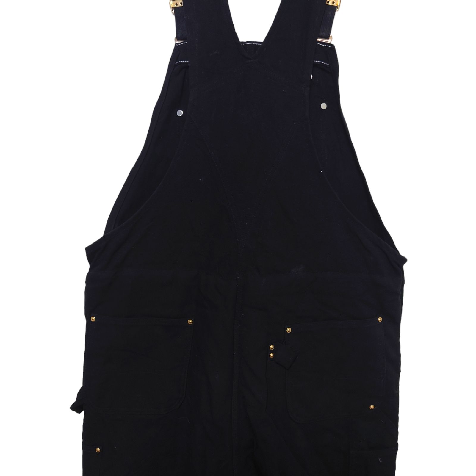 F2066【carhartt】ダック地 ダブルニー オーバーオール【ブラック】 メキシコ製 carharttカーハート ダック地 ダブルニー