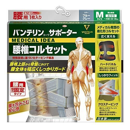 2営業日で発送 興和 バンテリンサポーター 腰椎コルセット ブルーグレー ふつうサイズ 胴囲 へそ周り 65～85cm