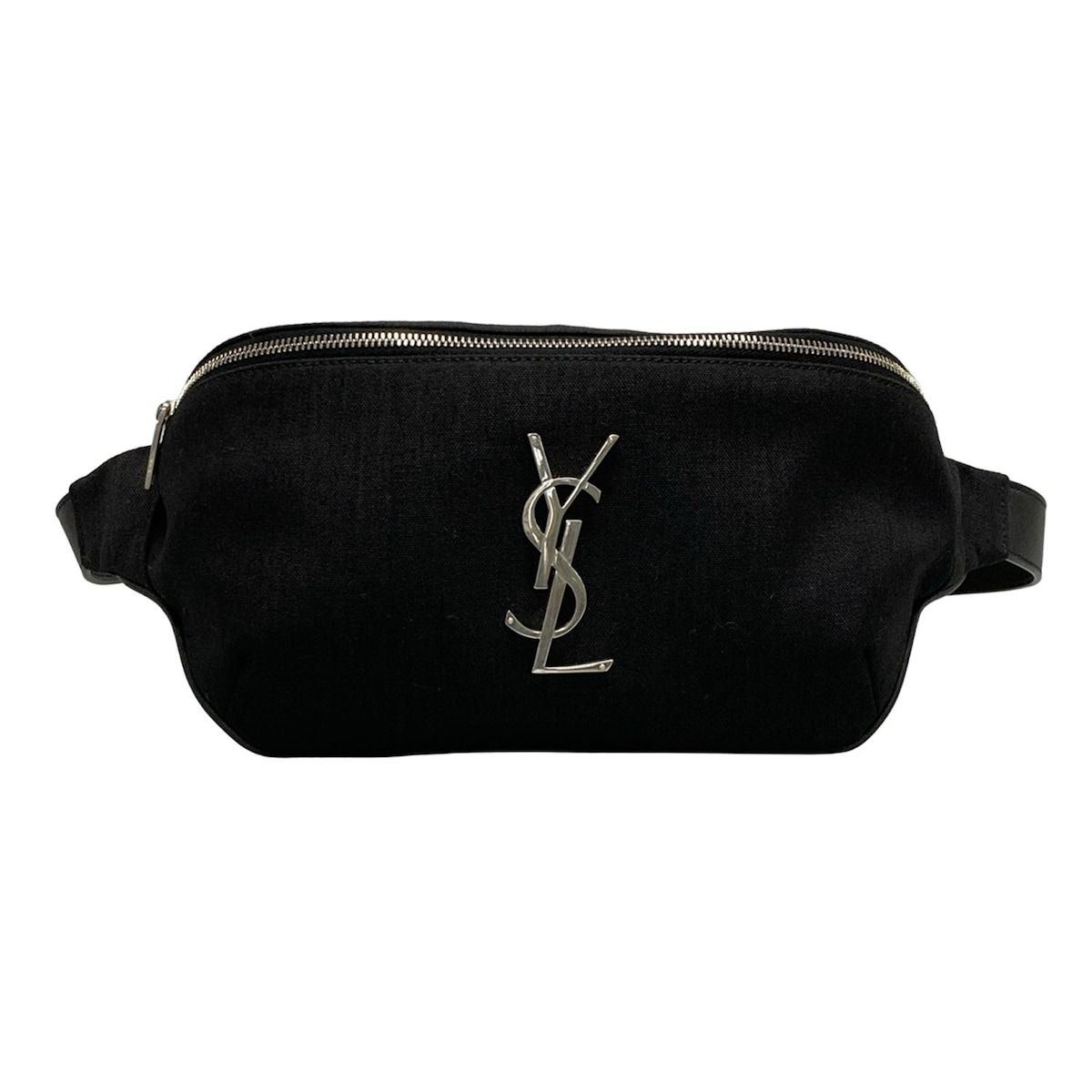 SAINT LAURENT PARIS サンローランパリ ウエストポーチ クラシックモノグラム ベルトバッグ 590076 黒 レザー