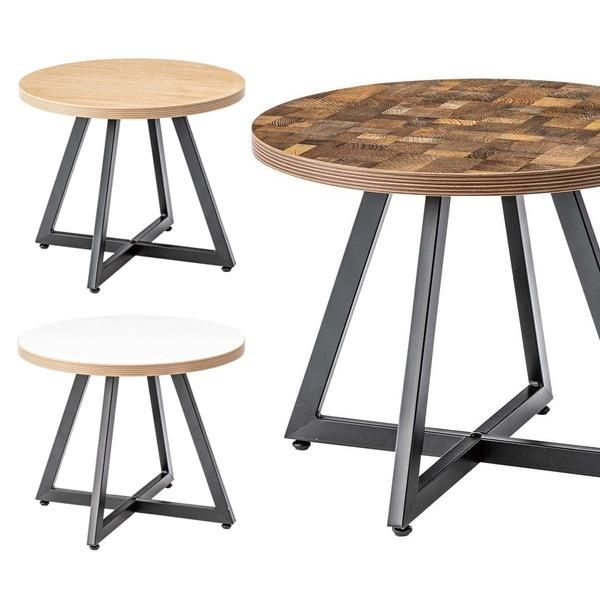 センターテーブル 円形 50×50cm リビングテーブル ローテーブル モダン おしゃれ スタイリッシュ 北欧 ナチュラル カントリー サイドテーブル 丸型 木目 天板 【azm-pt-335】