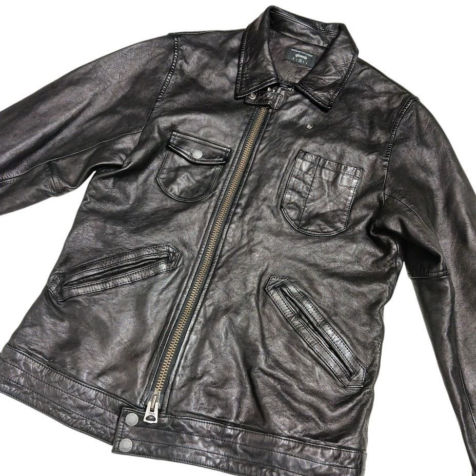 glamb グラム Blaine leather JKT シングルライダース ブレインレザージャケット GB0319/JKT05 羊革 ブラック サイズ  2 - メルカリ