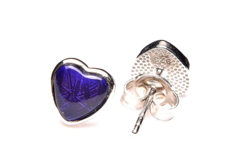 PRG1130 シルバー925・パープル ギベオン(メテオライト隕石) ハート ピアス 1個売り パワーストーン 天然石 _PRG1130