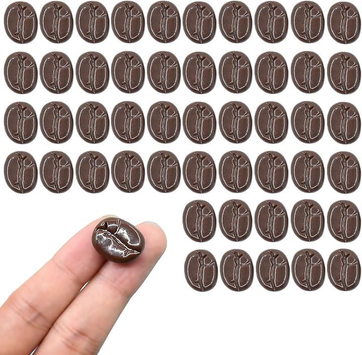 Thumbnail of NOELAMOUR Coffee Beans Food Sample Model Coffee Beans Realistic Food Model Cafe Display Exhibition Props Ornament (Glossy, 50 pieces)