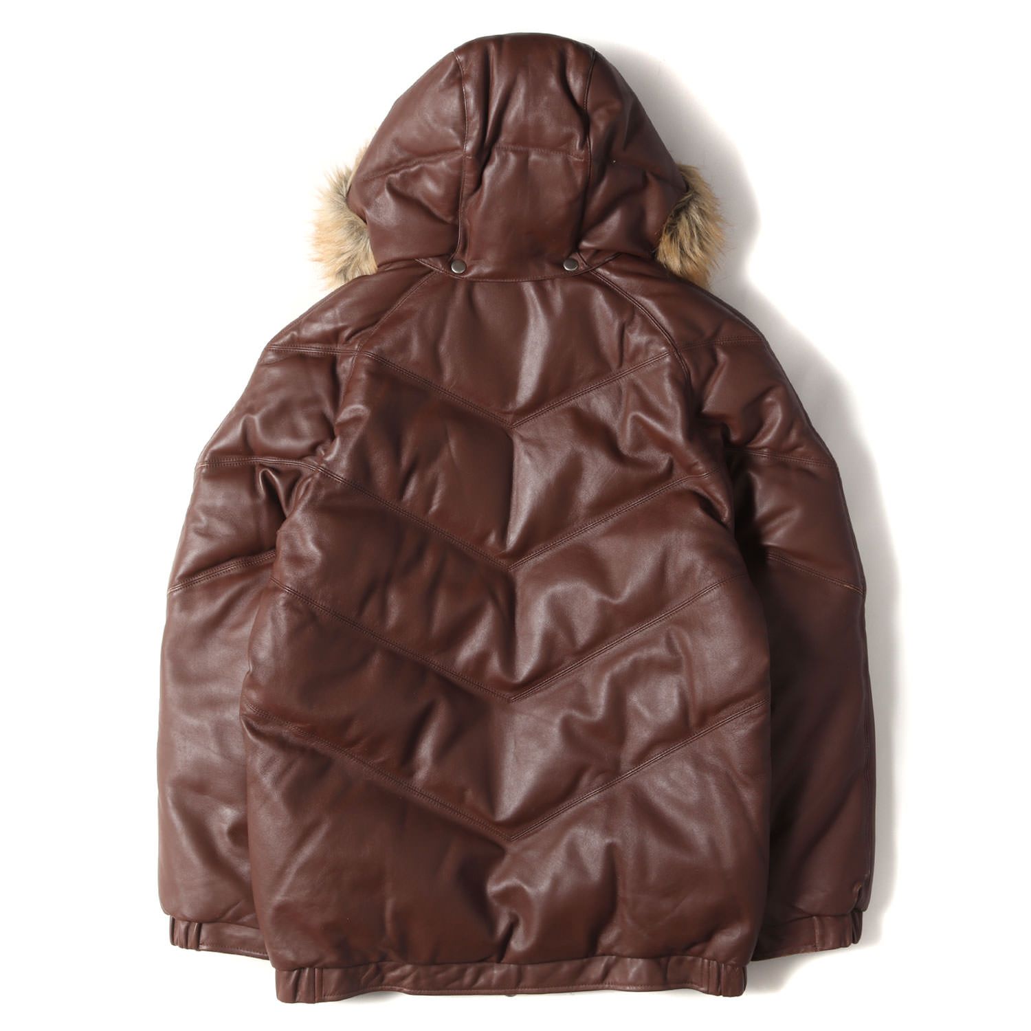 Supreme シュプリーム ジャケット サイズ:M ファーフード付き レザー 