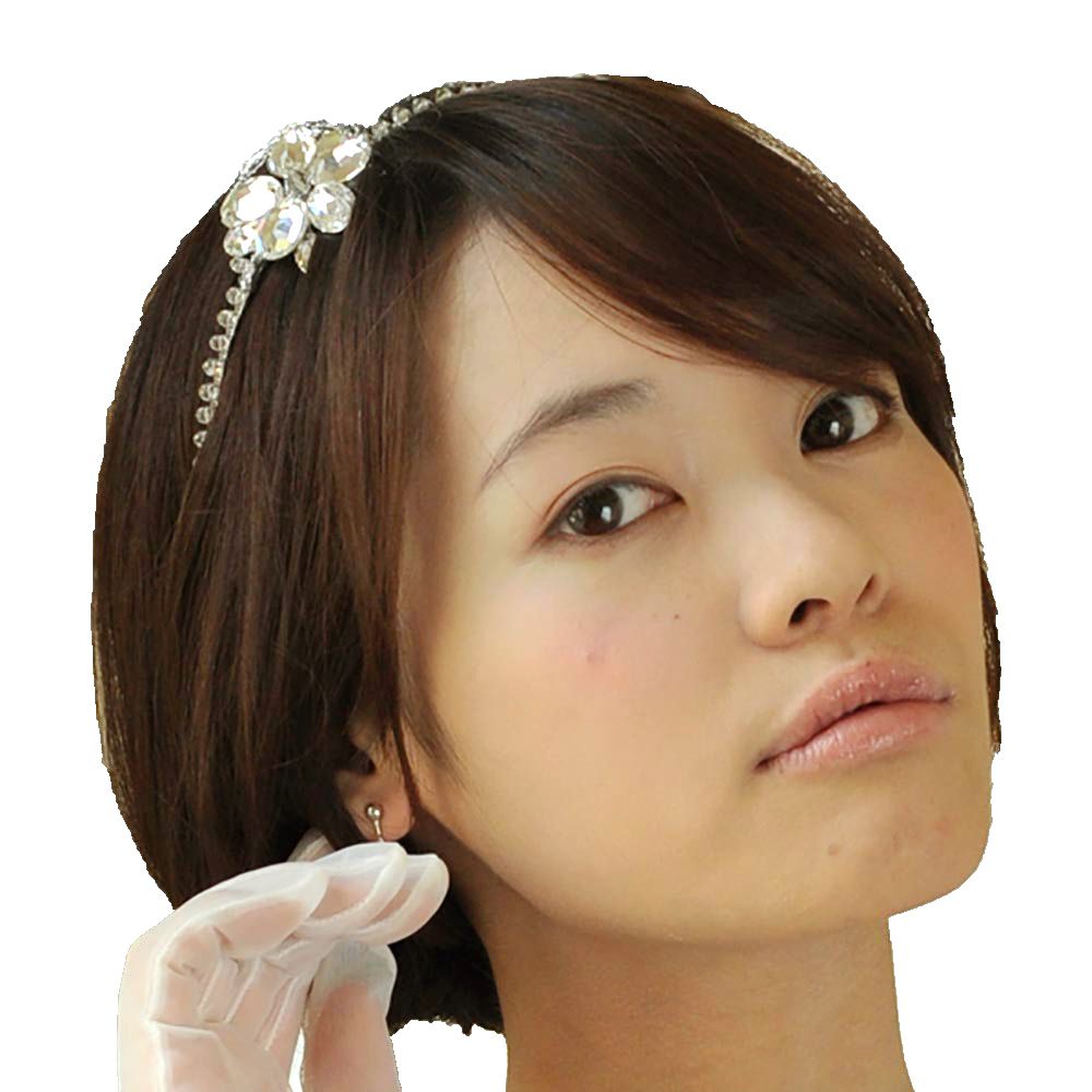 ティアラ カチューシャ ブライダル ウエディング カチューシャティアラ ヘッドドレス ヘッドアクセ スワロフスキー ブライダルアクセサリー パーティー N84